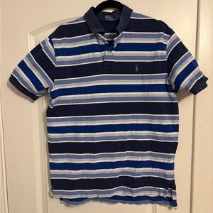 Ralph Lauren Blue and White Striped Polo